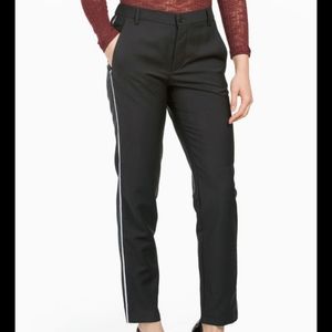 Zadig & Voltaire Virgin Wool Blend Pomelo Pants - Noir Black Side Stripe Size 42